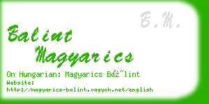 balint magyarics business card